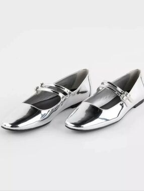 Steve Madden Alisah Metallic Mary Jane Flats Size 8